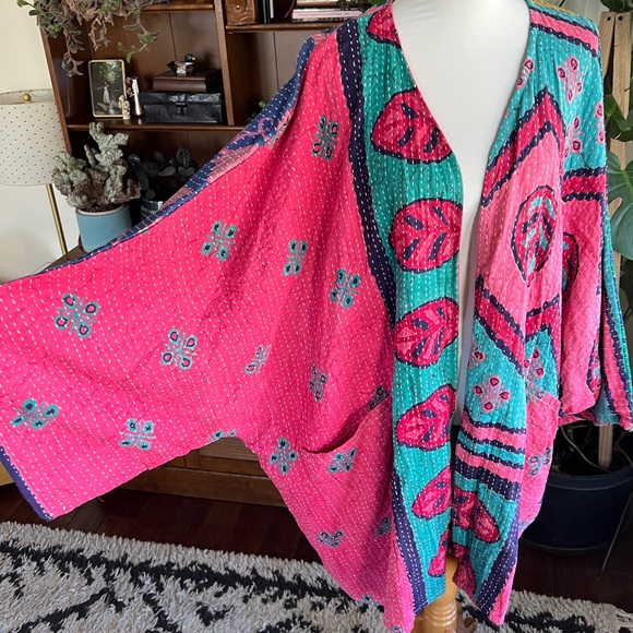 Kantha Bae Gaia Colorful Floral Kimono NWOT OS - Picture 9 of 16